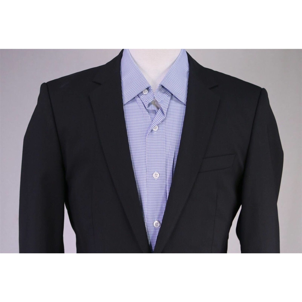 Hugo Boss Red Label Current Solid Black 2-Btn Slim Fit Wool Blazer 38S - Picture 3 of 10